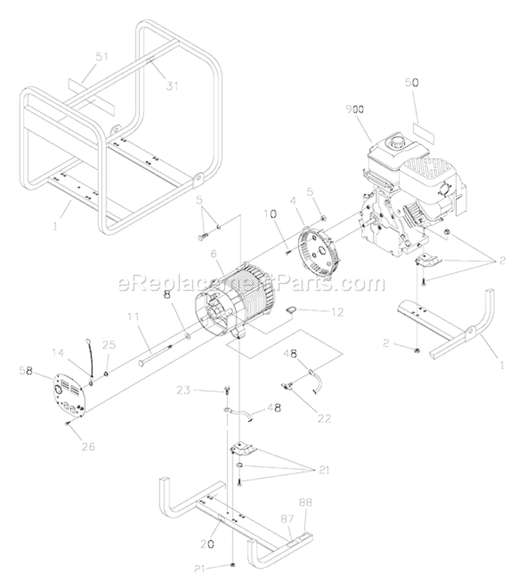 Page C Diagram and Parts List for 1653-3  Briggs and Stratton Generator